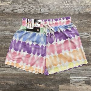 Feeling Proud Multicolor Pastel Tie Dye Pull On Shorts Small NWT